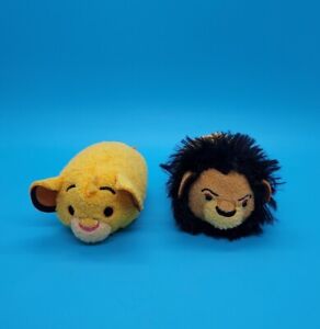 SIMBA & SCAR • Disney The Lion King Tsum Tsum Plush Stuffed Toy Dolls 3" Lot 2