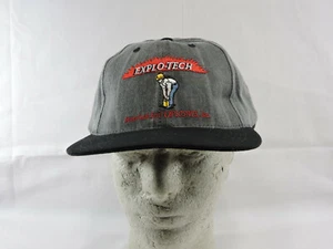 Cappello camionista agricoltore berretto a sfera grigio denim patch explo-tech esplosivo cinturino posteriore  - Foto 1 di 12