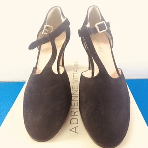 Adrienne Vittadini Como Black Suede Pump Strappy Heels Dress Shoes Sz 5 B - Bild 1 von 10