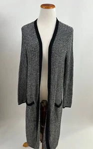 J. JILL Wearever Collection schwarze lange Staubwedel Strickjacke Pullover PS - Bild 1 von 4