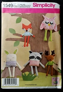 SIMPLICITY 1549 ONE SIZE NIB STUFFED ANIMALS 30 PIECES - Picture 1 of 2