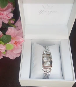 Orologio Yonger and Bresson Donna DMC 1496 Quadrante Bianco Rettangolare Bracciale Acciaio - Foto 1 di 5