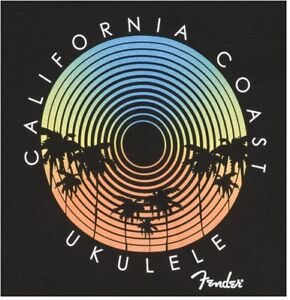 Fender California Coastal Record Player Mens Tee Shirt Black Medium
