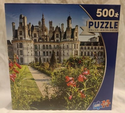 Sure Lox 500 Piece Puzzle Castle Chateau De Chambord France New 19"x13" Sealed - Image 1 of 4