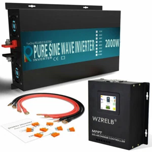 2000W 48V Pure Sine Wave Inverter 40A MPPT Solar Charge Controller Solar Power - Picture 1 of 12