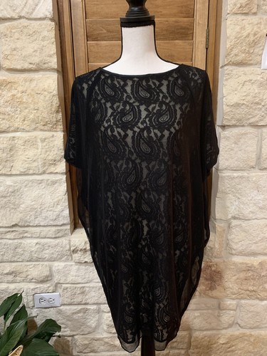 Abito donna Michael Kors senza maniche nero pizzo overlay taglia small us intime ottimeioni