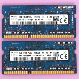 8GB (2x 4GB) DDR3 RAM PC3L-12800S 1600Mhz Hynix 1.35V 200 Pin SoDimm NoteBook - Picture 1 of 2