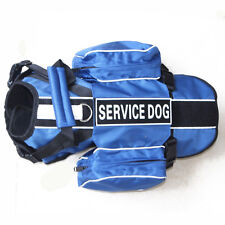 Nylon Dog Harness Service Dog Vest Removable Saddle Bag Dogs Backpack 2 Patches