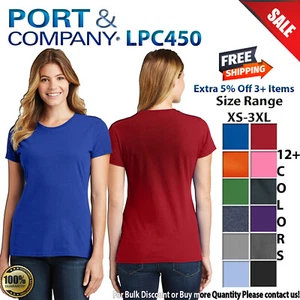 Port & Company LPC450 Womens Short Sleeve Fan Favorite Crew Neck Stylish T-Shirt - Picture 1 of 21