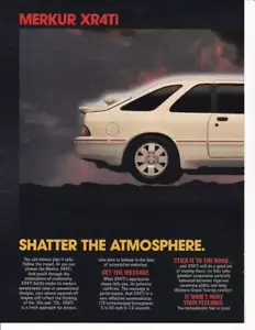 1987 Mercury Merkur XR4Ti 2 pg Print-Ad / Great Art / SCCA Race Car - Picture 1 of 1