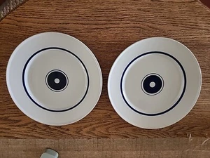 2 Mikasa Epiqure One ECHO Blue Dinner Plates 11.25" Lot of 2 Mid-Century Modern - Picture 1 of 11