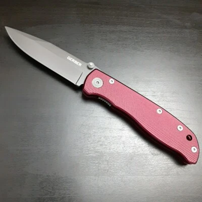 Gerber Air Ranger Pocket Knife Red Aluminum Handle straight Edge Blade New - Image 1 of 4