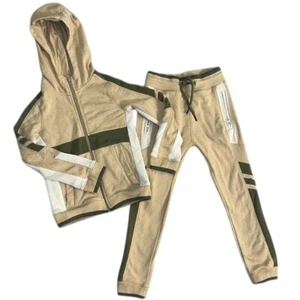 Jordan Craig Kids Sweat suit Beige Size 3T Hoodie & Joggers Set Toddler New - Picture 1 of 4