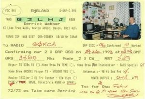 Amateur Radio QSL Card England G3LHJ Newton Abbot Devon Webber - Picture 1 of 1