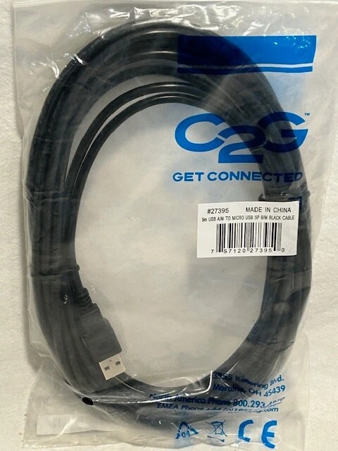 15FT USB Type A Male to Micro USB Male Data Charge Cable - NEW - FAST SHIPPING - Image 1 of 1