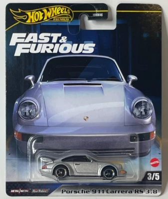 Porsche 911 Carrera RS 3.8 2024 Hot Wheels Premium Fast & Furious - plateado 1/64 Foto 1 de 4