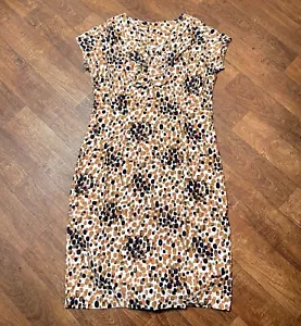 Vintage Dress | Vintage Brown Spotted Wiggle Dress Size 14 1950s Retro Dress - Picture 1 of 3
