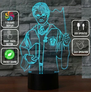 HARRY POTTER HOGWARTS GRYFFINDOR 3D Acrylic LED 7 Colour Night Light Touch Lamp - Picture 1 of 1