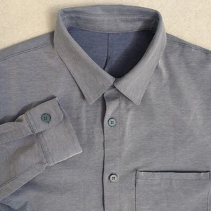 Camicia Lululemon Commission uomo Sm blu manica lunga con tasca zip usata in ottime condizioni - Foto 1 di 9