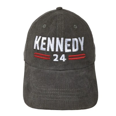 Chapéu Kennedy 24 Slideback Cinza OSFA Ajustável Bordado Veludo Algodão - Imagem 1 de 4