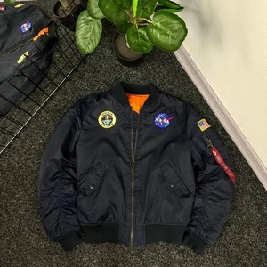 Chaqueta reversible Alpha Bombers de colección NASA EE. UU. Espacio Y2k - Imagen 1 de 8