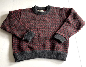L.L. Bean Pullover Damen M grau/rot Made in Norway 80% Wolle 20% Viskose gebogen - Bild 1 von 11