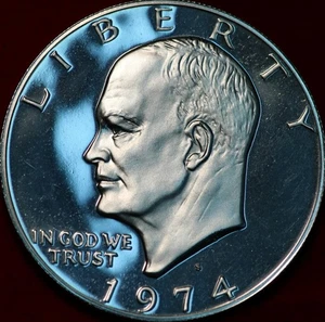 Uncirculated Proof 1974-S San Francisco Mint Silver Eisenhower Dollar - Picture 1 of 2