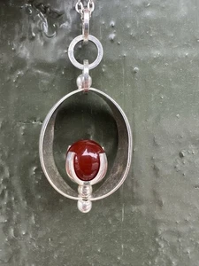 Elis Kauppi Sterling Silver Pendant Necklace Finland Finnish vtg 3098 - Picture 1 of 9