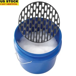 4 Gallon Car Wash Bucket W/ Grit Screen Heavy Duty Carry Handle Vehicle Washing - Picture 1 of 5