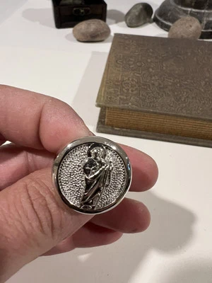 925 Sterling Silver St. Jude Men's Ring Rhodium Plated, - Image 1 of 4