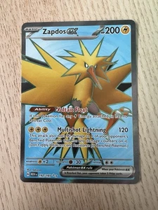 Pokemon Zapdos ex 192/165 Escarlata y Violeta 151 Ultra Raro Arte Completo Holo Casi Nuevo - Imagen 1 de 2