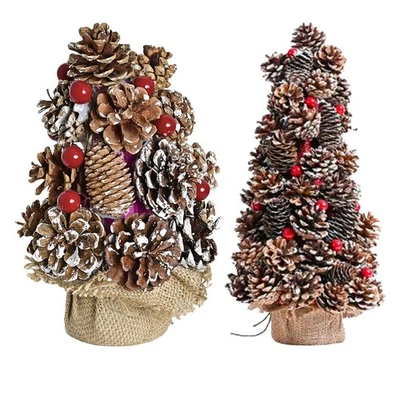 Christmas Tree Pine Cone Decoration with Mini Berries for Rustic Decor - Image 1 of 4