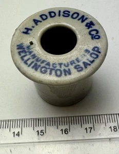Rare & Early 1860’s Blue Transfer Inkwell - H.ADDISON, WELLINGTON, SALOP (OFC) - Bild 1 von 4