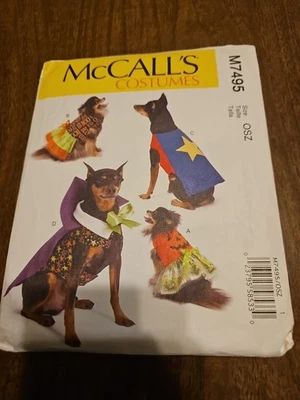 McCall's M7495 Dog Costumes Coat Size 6.5 - 18.5" Uncut - Image 1 of 2