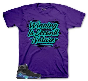 Shirt To Match Retro 8 Aqua Shoes AJ8 Aquatone - T-shirt sneaker Second Nature - Foto 1 di 3
