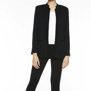 Ming Wang Knit Jacket Cardigan Womens L Large Luxury Corpcore Textured Old Money - Picture 1 of 16