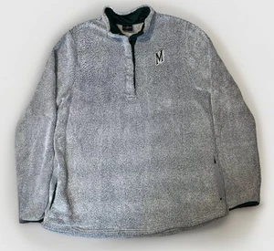 Minnesota Wild Sherpa Pullover 1/4 Snap Gray Fleece Embroidered Retro Logo 2XL - Picture 1 of 6