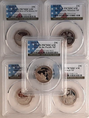 2019-S ATB Clad National Park Quarters Set PCGS PR70 DCAM- Five (05) Coins. - Image 1 of 4