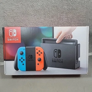 2017 EMPTY BOX Nintendo Switch Original Neon Blue Red Joy Con Console Case OEM - Picture 1 of 8
