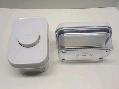 Contenedor de almacenamiento rectangular de grado alimenticio OXO Pop, sin BPA, paquete de 2, 0,5 cuartos/L Foto 1 de 4