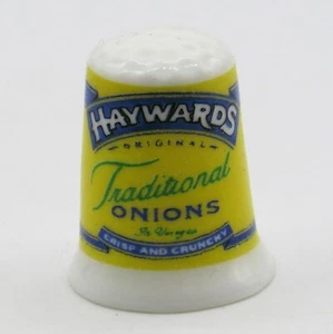 COLLECTABLE FINE BONE CHINA THIMBLE, 'HAYWARDS TRADITIONAL ONIONS' - Picture 1 of 4