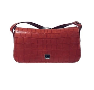 Dooney and Bourke Handbag Croc Embossed Leather Red Purse - Picture 1 of 6