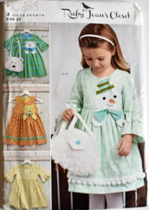PATRÓN SIMPLICIDAD H0235 VESTIDOS CARTERAS NIÑAS TALLAS 3 4 5 6 7 8 SIN CORTAR - Imagen 1 de 2