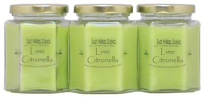 3-Pack Lime Citronella Candle New 8oz Hexagon by Just Makes Scents - Image 1 of 4