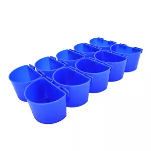 Blaue Tasse Wasserfutter Käfig Tassen Geflügel hängendes Getränk Käfig Wildgeflügel Huhn 10 Stck. - Bild 1 von 6