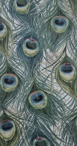 David Textiles Peacock Feathers 100% Cotton Fabric One Yard Precut #FA16 - Picture 1 of 2