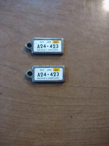 RARO set portachiavi mini targa veterani disabili 1960 Wisconsin A24-423 - Foto 1 di 3