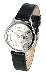 Elegante MARQUIS Damen Funkuhr (deutsches Funkwerk) Armbanduhr Leder 964.4014 - Bild 1 von 1