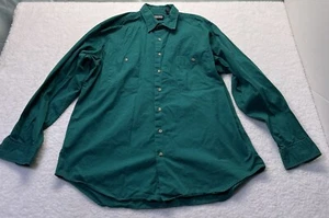 VTG Lands End Men's Shirt Kelly Green Button Down Cotton Size XLT - Picture 1 of 3