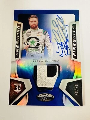 2018 Certified Freshman Firesuits Blue 20/20 RPA RC On Card Auto Tyler Reddick - Image 1 of 2